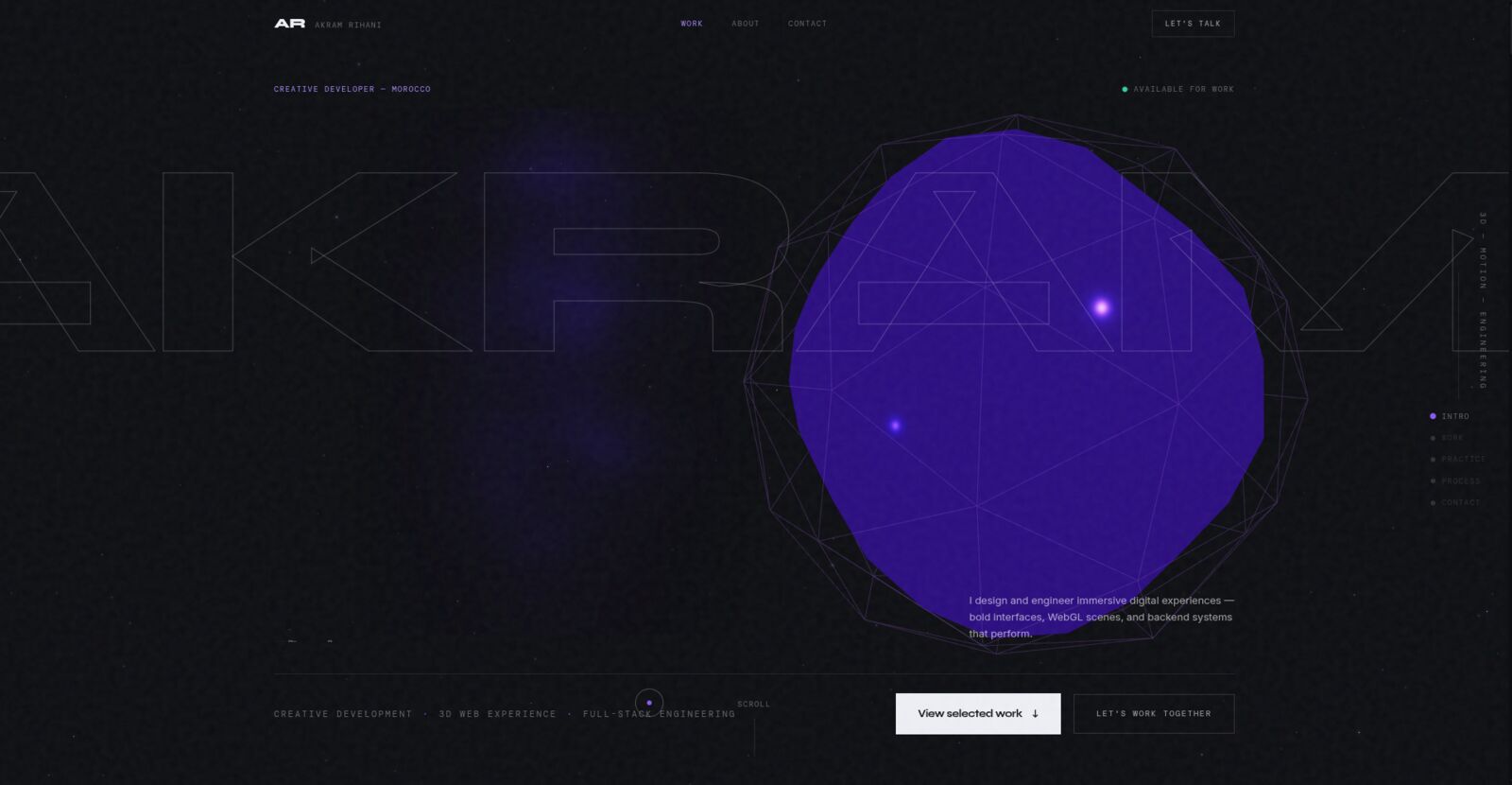 Interactive portfolio — home page