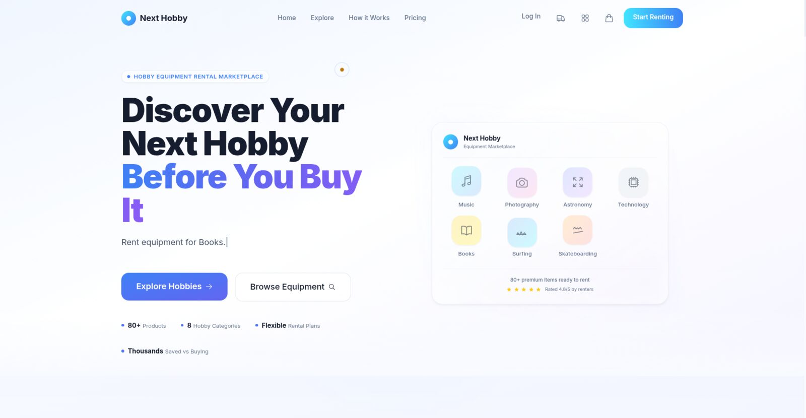 NextHobby — home page