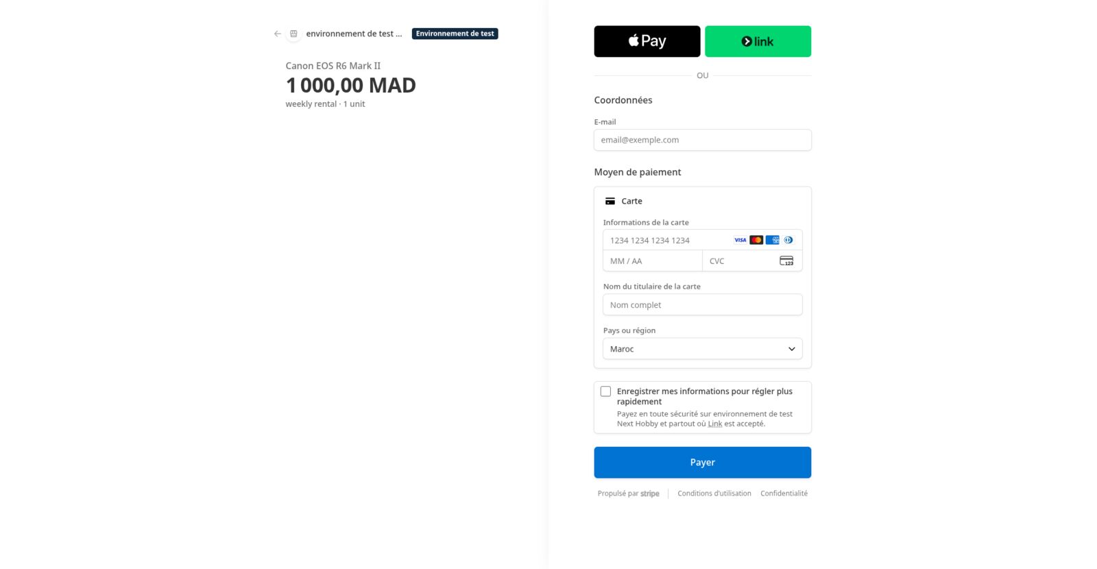 NextHobby — payment methods